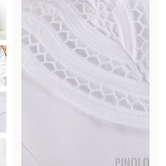 NW parosh CAKTUN RUFFLED NECK DRESS IN WHITE Size L - Picture 9 of 9